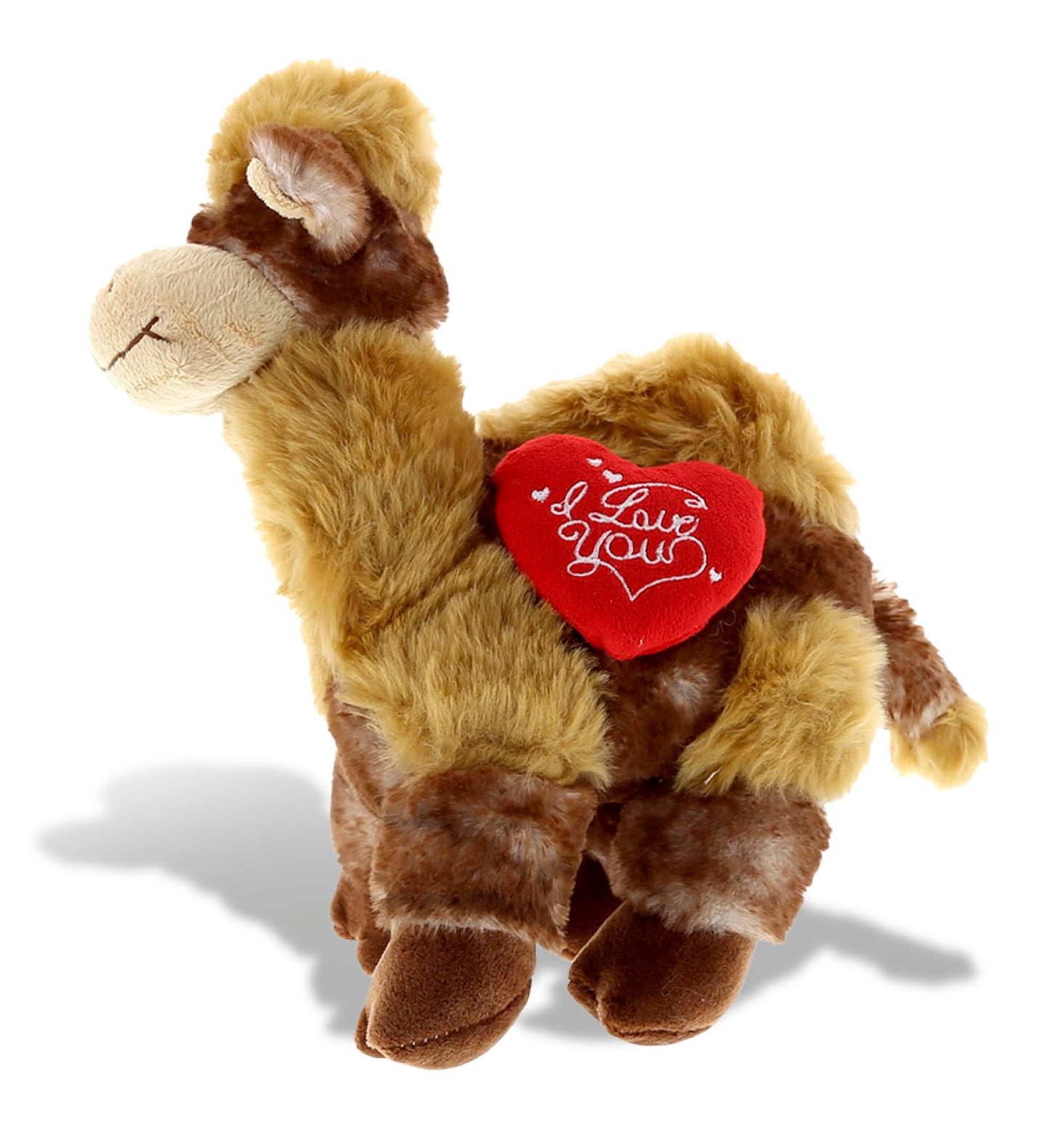 DolliBu I Love You Valentine Plush Camel - Cute Stuffed Animal with Red Heart and Name Personalization Gift for Valentines Day, Birthday, Anniversary, Romantic Date - 10 Inches