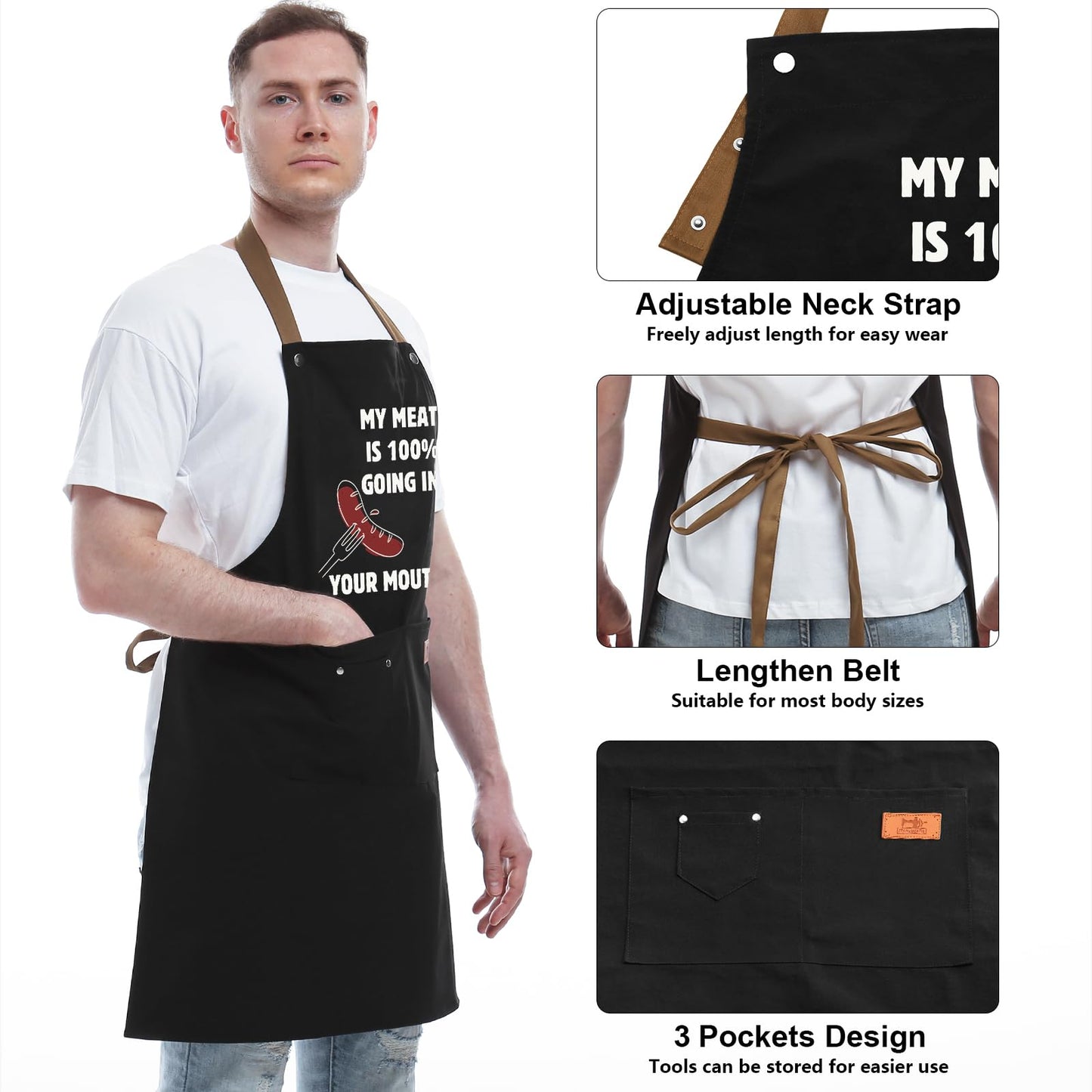 REHAVE Funny Gifts for Men and Women – Naughty Birthday Gifts for Husband, Boyfriend, Fiance, Guy, Him, Friends – Grilling gifts – Unique Birthday Gifts – Men's Cooking BBQ Apron Joke Gifts for Him