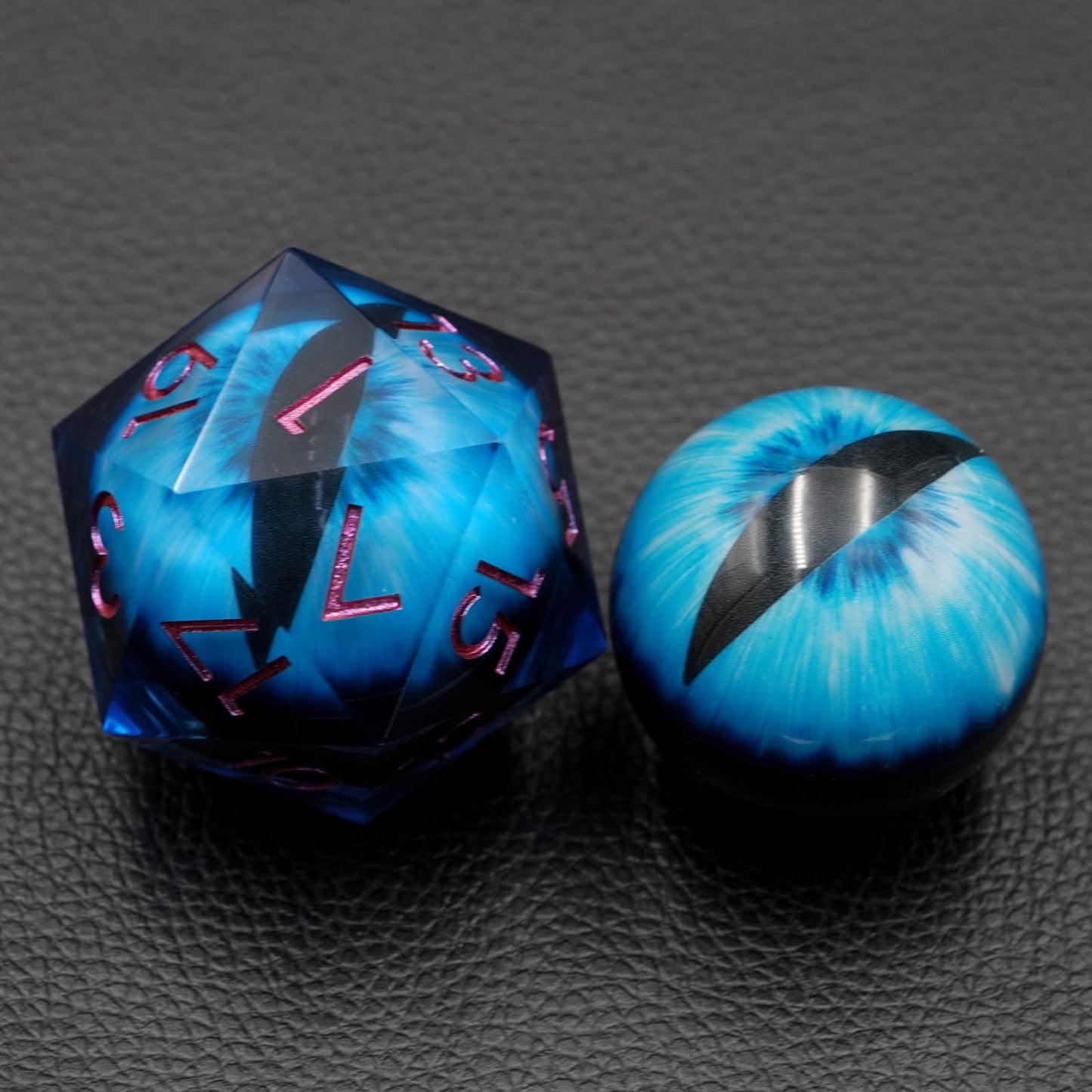 Sharp Edge Eyeball 50MM D20 Large Single Dice with Gift Case, Dragon Moving Eye Dice for Dungeons and Dragons (Light Blue Eyeball)