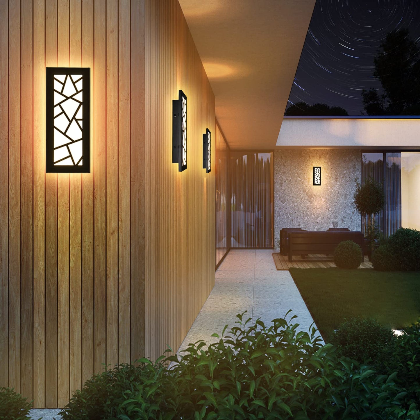 TRUWELLA Outdoor Wall Lights 11.8inch Modern Outdoor Wall Sconce LED Long Wall Sconces Black Front Porch Light Waterproof Led Wall Light IP67 3000K Exterior Lighting fixtures