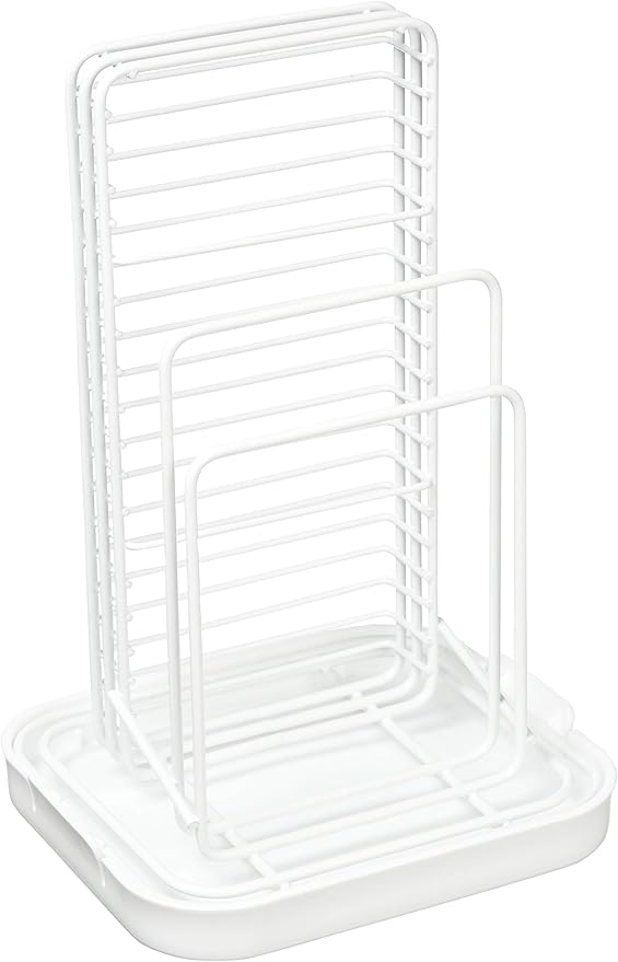Pearl Metal HB-2490 Simple Storage W Kitchen Knife Cutting Board Stand, White