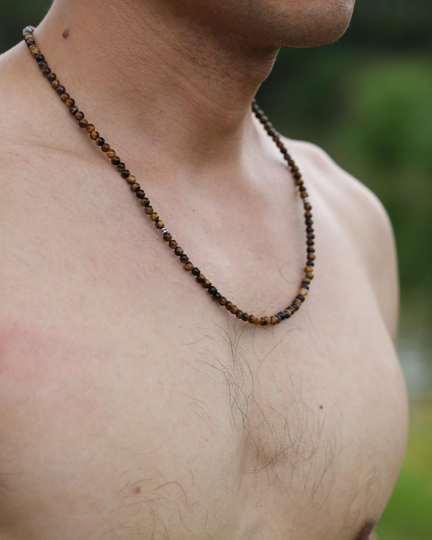 MIDDLUX Necklace for Men, Birthday Gift for Dad, Husband Birthday Gift, Mens Jewelry, Men Necklace, Tiger Eye Necklace