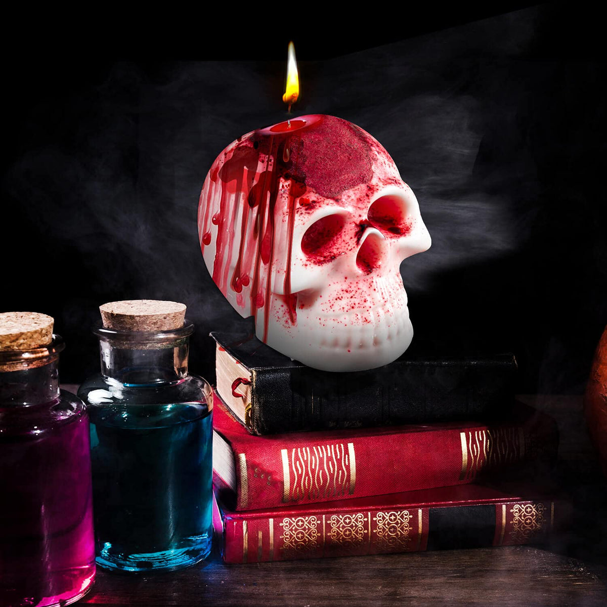 3D Skull Resin Molds, 2 Pack Skull Candle Molds, Silicone Skull Shape Handmade Candle Making Mould, DIY Craft Resin Mold for Fondant Cake, Aromatherapy Candle, Chocolate, Soap, Candy