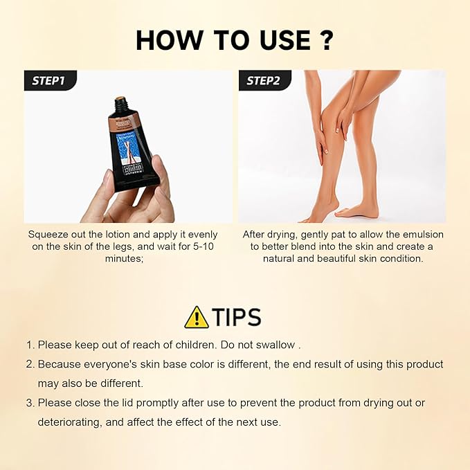 Leg Makeup Waterproof No Transfer, Leg Vein Cover up Makeup, Long-Lasting Body Concealer Makeup Lotion, Coverage for Vein, Scar, Tattoo for All Skin Tones (Fairest Glow)