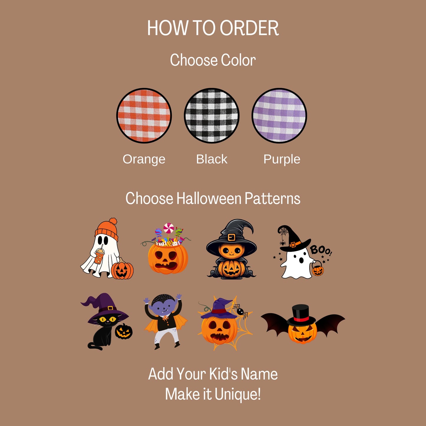 Personalized Halloween Basket,Trick or Treat Basket with Name,Custom Gingham Bag, Halloween Bucket Tote, Ghost Design Trick or Treat Bucket for Kids