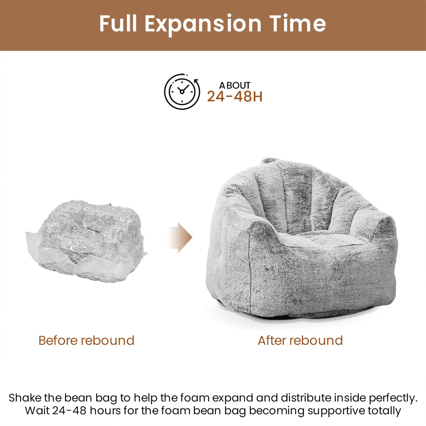 Recaceik Giant Bean Bag Chair Stuffed Bean Bag Couch with Filler Large Living Room Bean Bag Lazy Chair for Adults with Handle Design Armrests for Reading