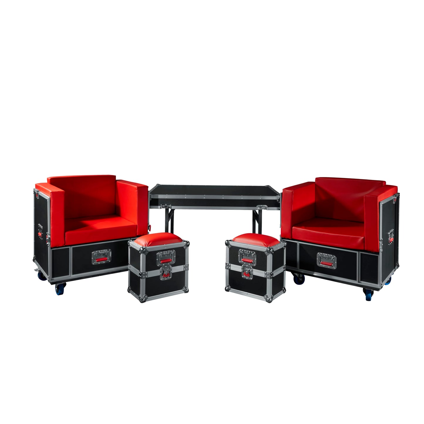 Gator Cases G-Tour Portabable Lounge Furniture Set, Ata Road Styled Case Breaks Down Into (2) Chairs, (2) Ottomans, And Table (G