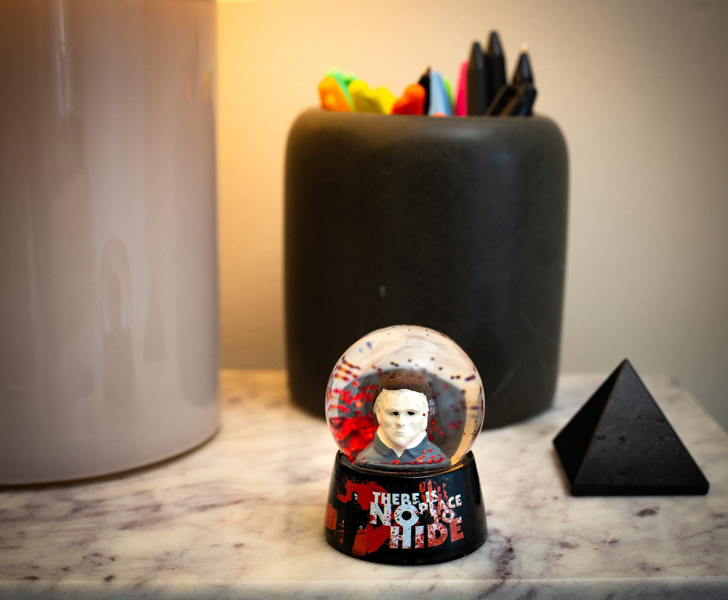 Halloween Michael Myers No Place to Hide Mini Snow Globe with Swirling Glitter Display | Horror Movie Collectible Keepsake | 3 Inches Tall