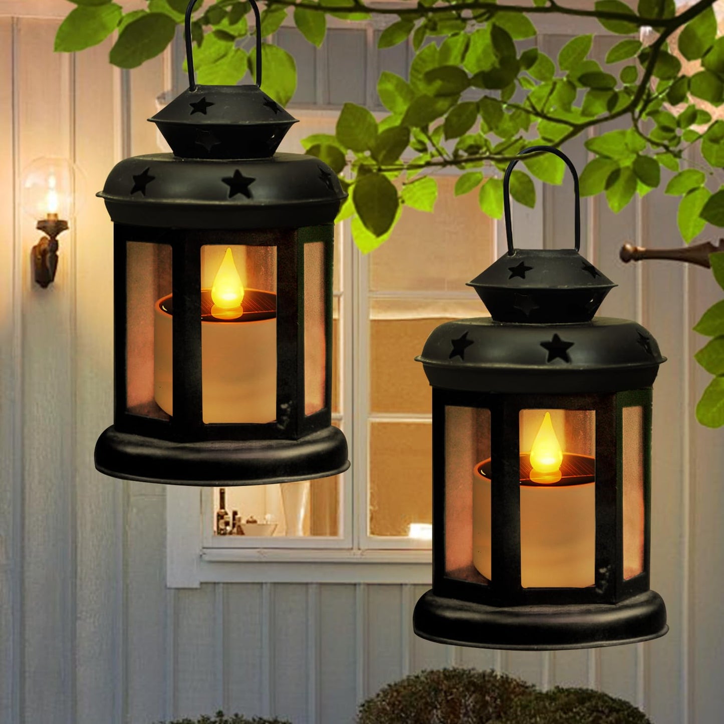 Solar Tea Lights Outdoor Waterproof - 8 Pack Rechargeable Flickering Candle Lights Solar Powered Reusable Led Candles Flameless