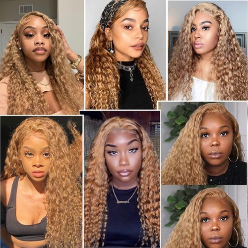 Honey Blonde Water Wave Bundles (24inch,1PC) Brazilian Curly Human Hair Bundles 9A 100% Remy Human Hair Weave Extensions