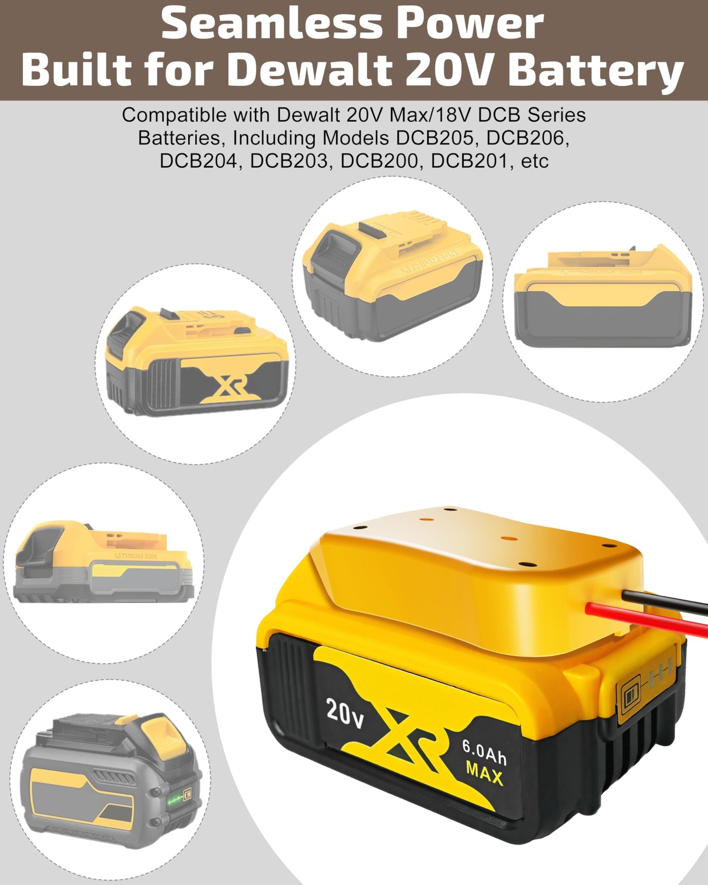 2-Pack For Dewalt 20V Battery Adapter For Power Wheels: Power Tool Drill Battery Adapter Converter For Power Wheels Rc Car Batte