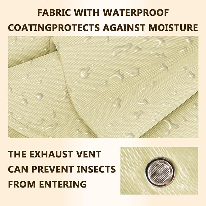 3-Pack Vacuum Storage Bags – Compressible & Foldable Closet Organizer Bags with Reinforced Handles, Suitable for Storing Clothes, Blankets, Down Comforters, Bed Sheets, Pillows & Toys (cream)
