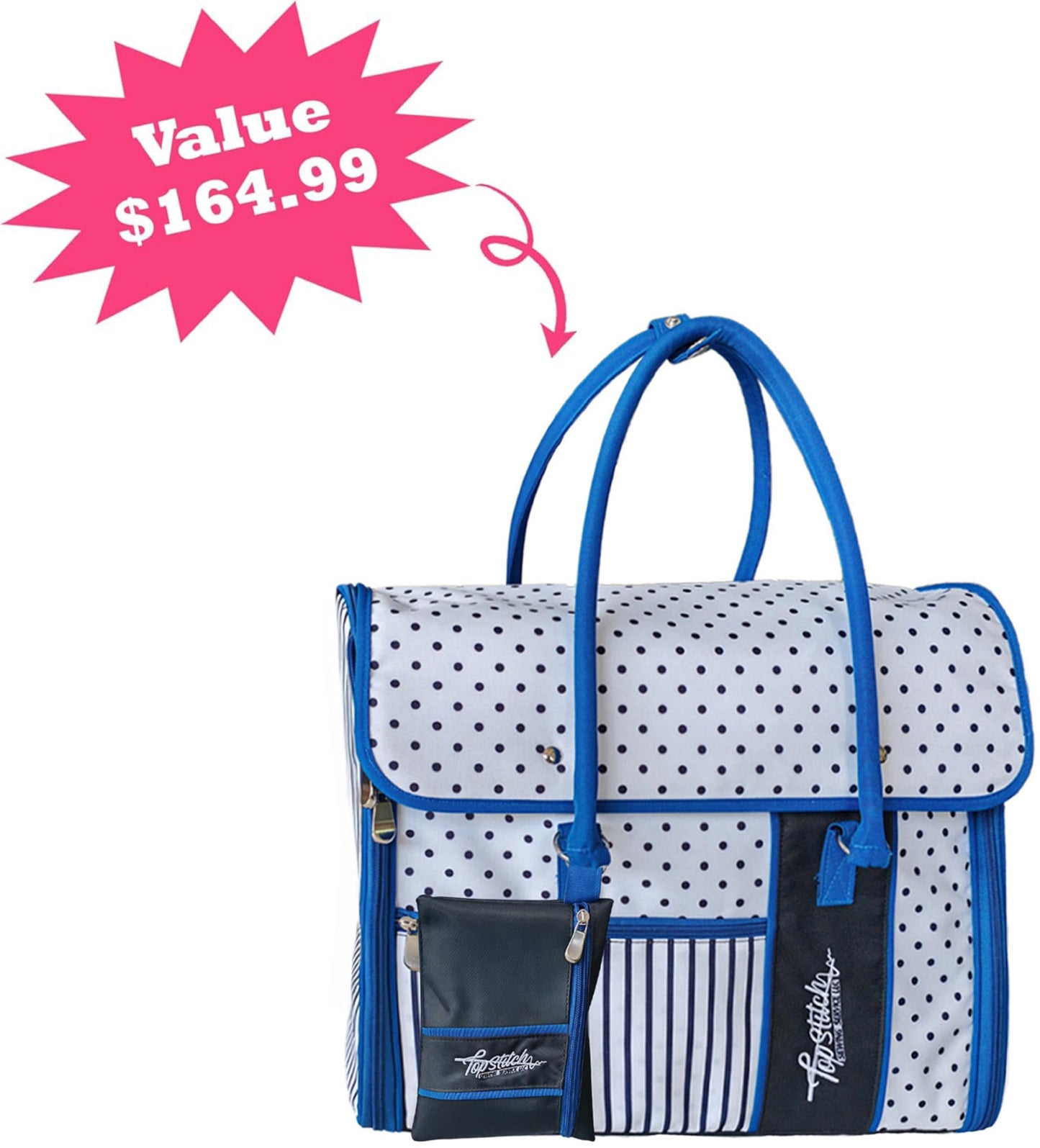 Bernette B37 Computerized Sewing Machine with 50 Stitches, LCD Display, 7mm Stitch Width Includes TopStitch Carrying Tote Bag