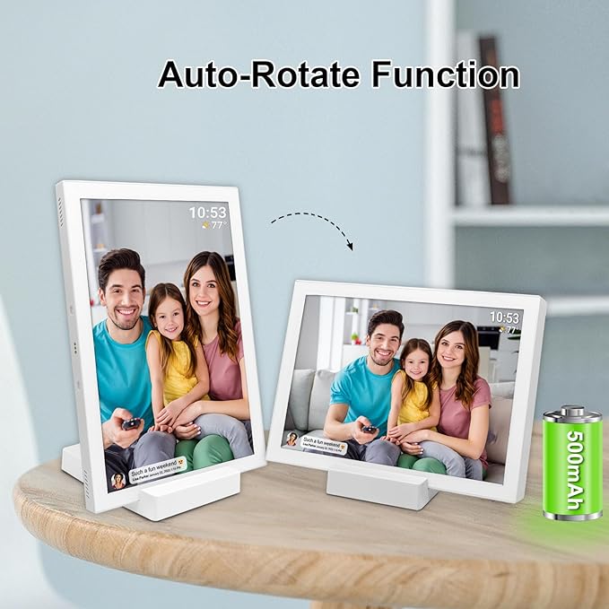 FRAMEO 10.1 Inch WiFi Digital Photo Frame with 5000mAh Battery,1280x800 HD IPS LCD Touch Screen,Auto-Rotate Portrait and Landscape,32GB Storage,Share Moments Instantly via Frameo App from Anywhere