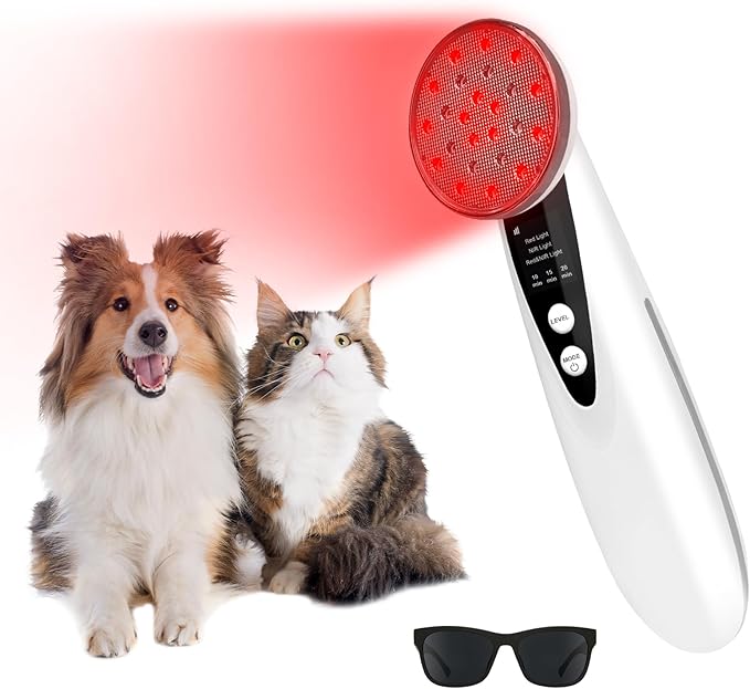 Red Light Therapy Device - 660nm Red & 850nm Near Infrared Light Therapy for Humans Dogs, Portable Home Travel Use (Silver White)