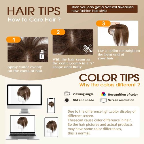 12 Inches Straight Human Hair Topper for Women Real Hair Topper Natural Black, Clip-In Hair Pieces for Thin Hair, Adds Volume, Natural Hairline Coverage（12#1b）
