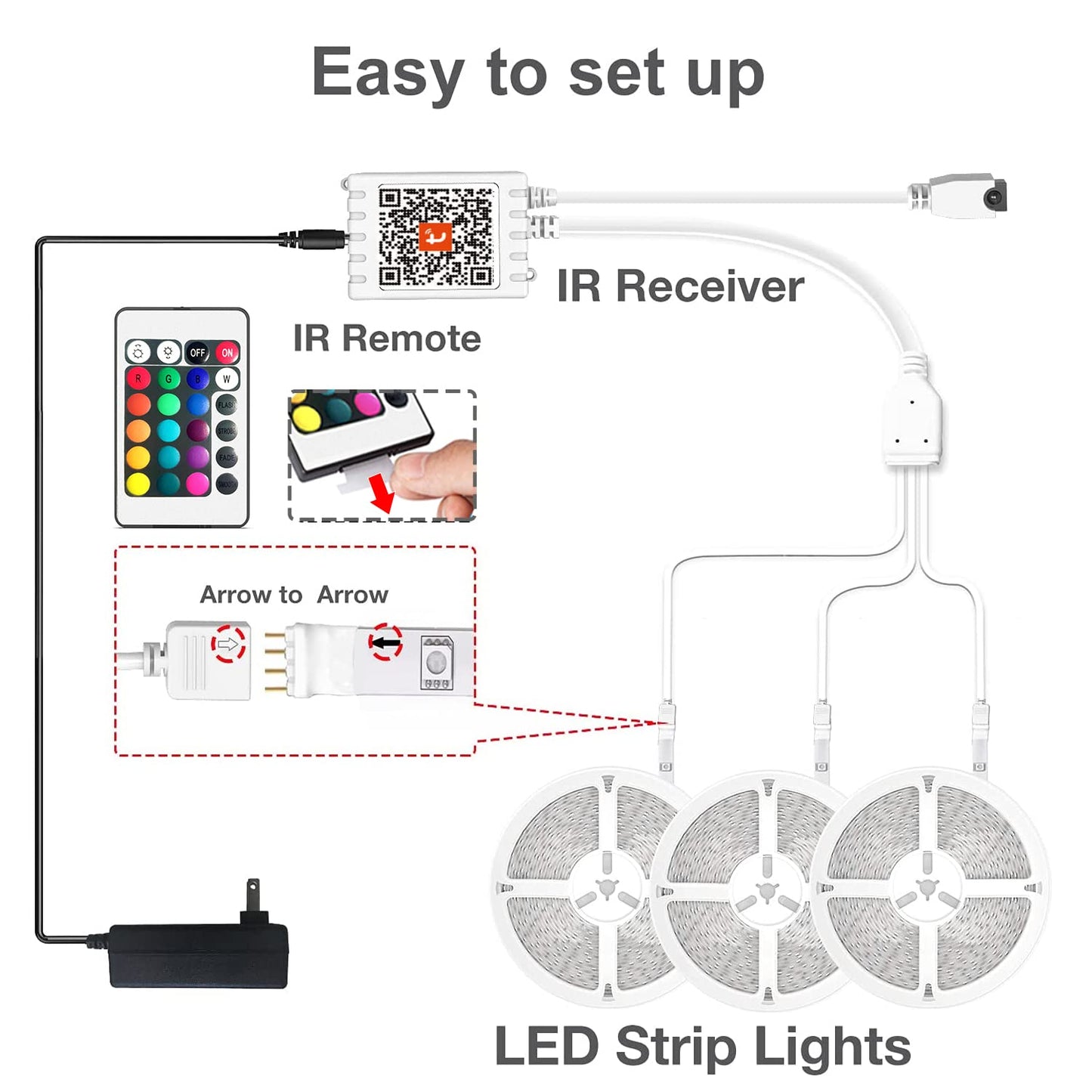 DAYBETTER Smart WiFi Led Lights for Bedroom 150 ft, Tuya App Controlled Led Strip Lights, Compatible with Alexa and Google Assistant, Color Changing Led Light Strip with Remote for Room Party Kitchen