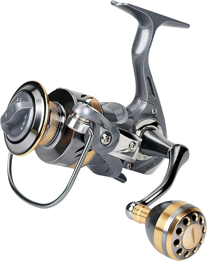 Lightweight Inshore Surf Fishing Reel, Heavy Duty Smooth Catfish Spinning Fishing Reel for Saltwater & Freshwater Fishing