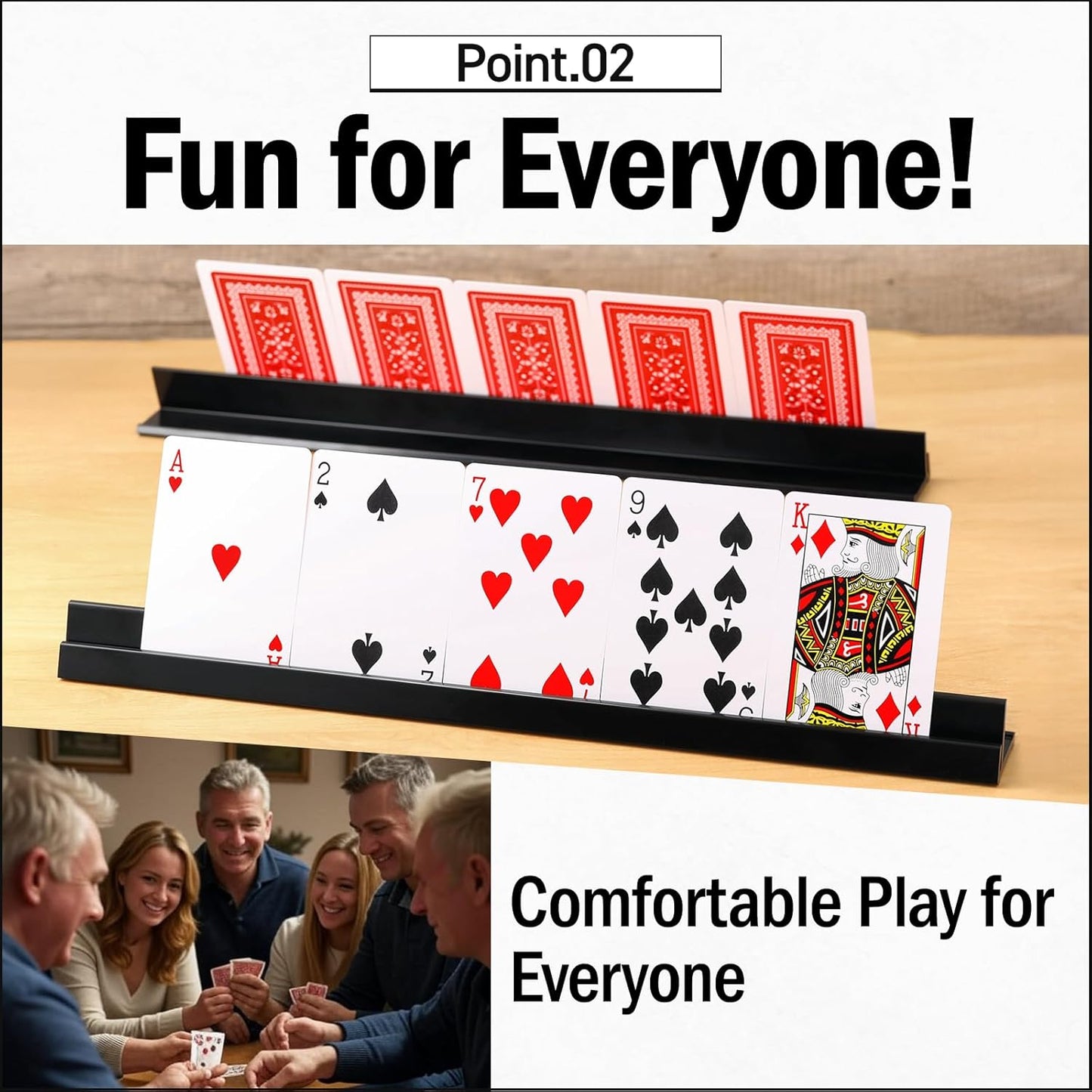 Lightweight Non-Slip Card Holder Stand – Set of 4, 13.4 Inches – Made in Japan for Card Games and TCG, Anti-Skid Base (4 Pack-Black)