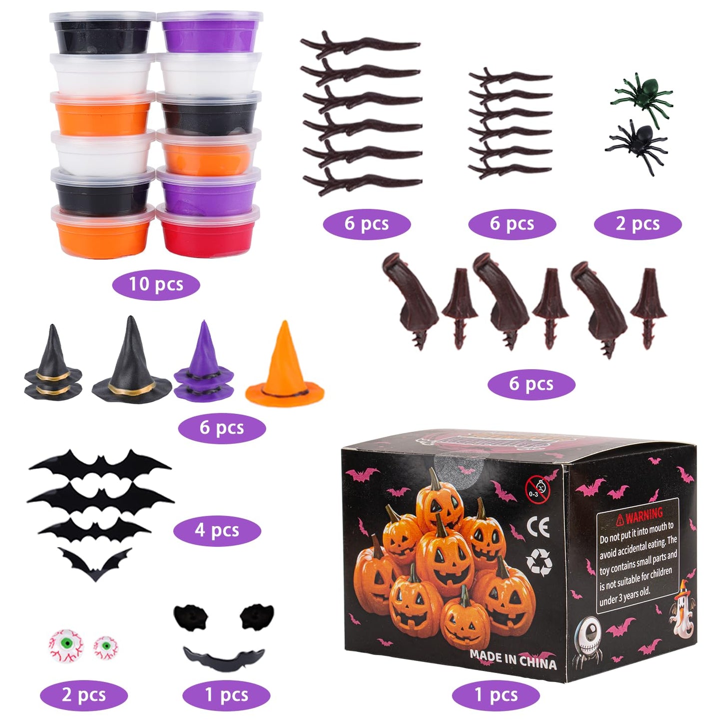 Halloween Pumpkin Air Dry Clay,Halloween Pumpkin DIY Crafts Kit, Arts and Craft Party Supplies,Creative Air Dry Clay Modeling Indoor Decorations