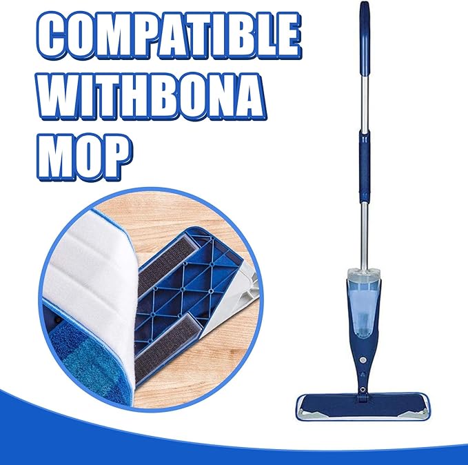 60 Pieces Microfiber Cleaning Pads Compatible with Bona Mop Reusable 18 Inch Replacement Cleaning Pads Washable Refills Replacement Heads for Floor Purifying