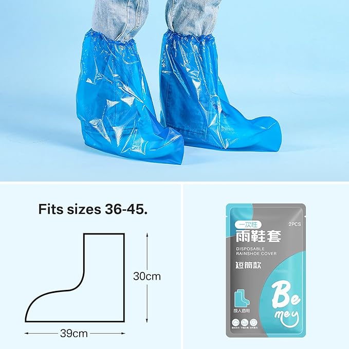 12 Pairs Waterproof Shoe Covers Plastic Boot Covers Disposable Thicker Rain Shoes and Boots Cover Non-Slip,Indoor Outdoor Overshoes for Men and Women