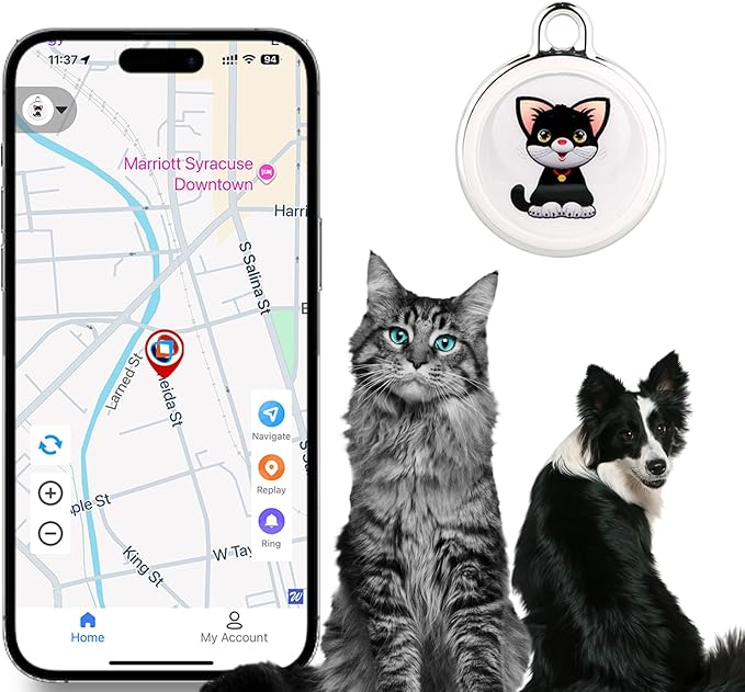 NGXDFL GPS Tracker for Dogs, Mini Cat GPS Tracker, Positioning Smart Alarm Pet Tracker, Waterproof and Drop-Proof, Extra L...