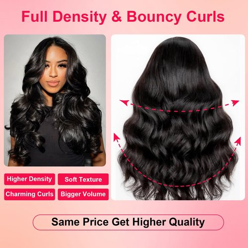 PUNUBO 13x6 Body Wave Lace Front Wigs Human Hair Pre Plucked HD Transparent Lace Frontal Wigs Human Hair 230% Density Glueless Human Wigs with Baby Hair for Women 20 Inch