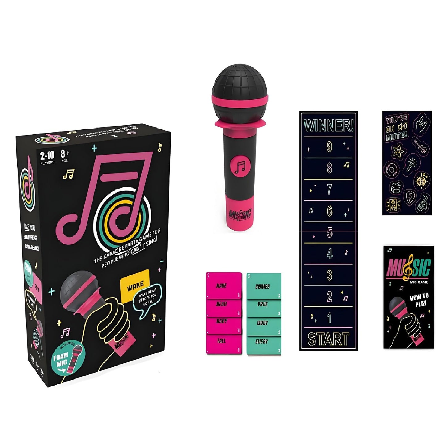 Dukars Battle Karaoke Game, The Music Party Card Game, 2-10 Players Family Karaoke Games - Great for Adult and Family Game Nights (Family Edition)