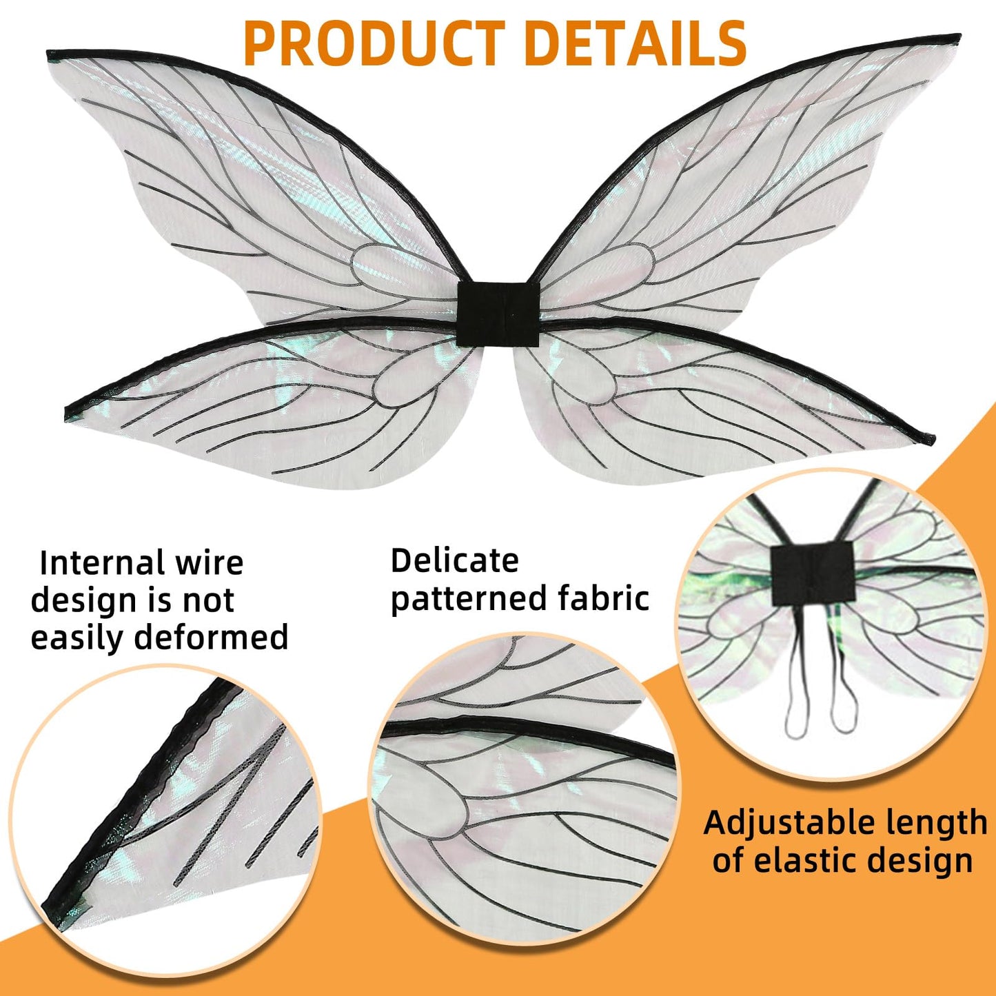 Loieryk Fairy Wings for Adults Fairy Costume for Women Girls Kids Butterfly Fairy Wings Halloween Cosplay Costume Accessories