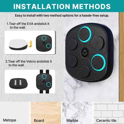 2025 Smart Music Boxing Machine for Adults and Kids: Training Machine with LED Electronic Wall Mounted, Home Indoor Workout Equipment with Premium Boxing Gloves