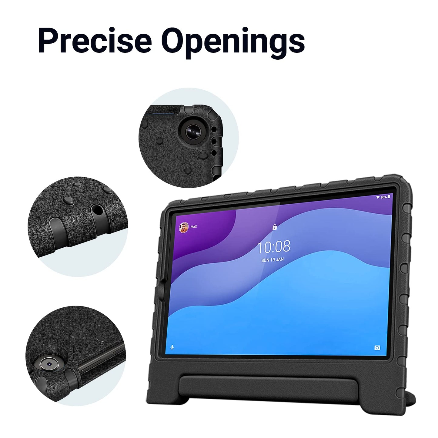Simpleway Case Kids For Lenovo Tab M10 Hd (2Nd Gen) 10.1  2020 Case Model Tb-X306X/Tb-X306F,Shockproof Lightweight Handle Stand