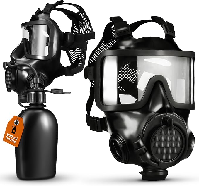 MIRA SAFETY CM-8M Full-Face CBRN Gas Mask W/Canteen - Reusable Survival Nuclear Chemical Respirator for Prepper Gear and S...