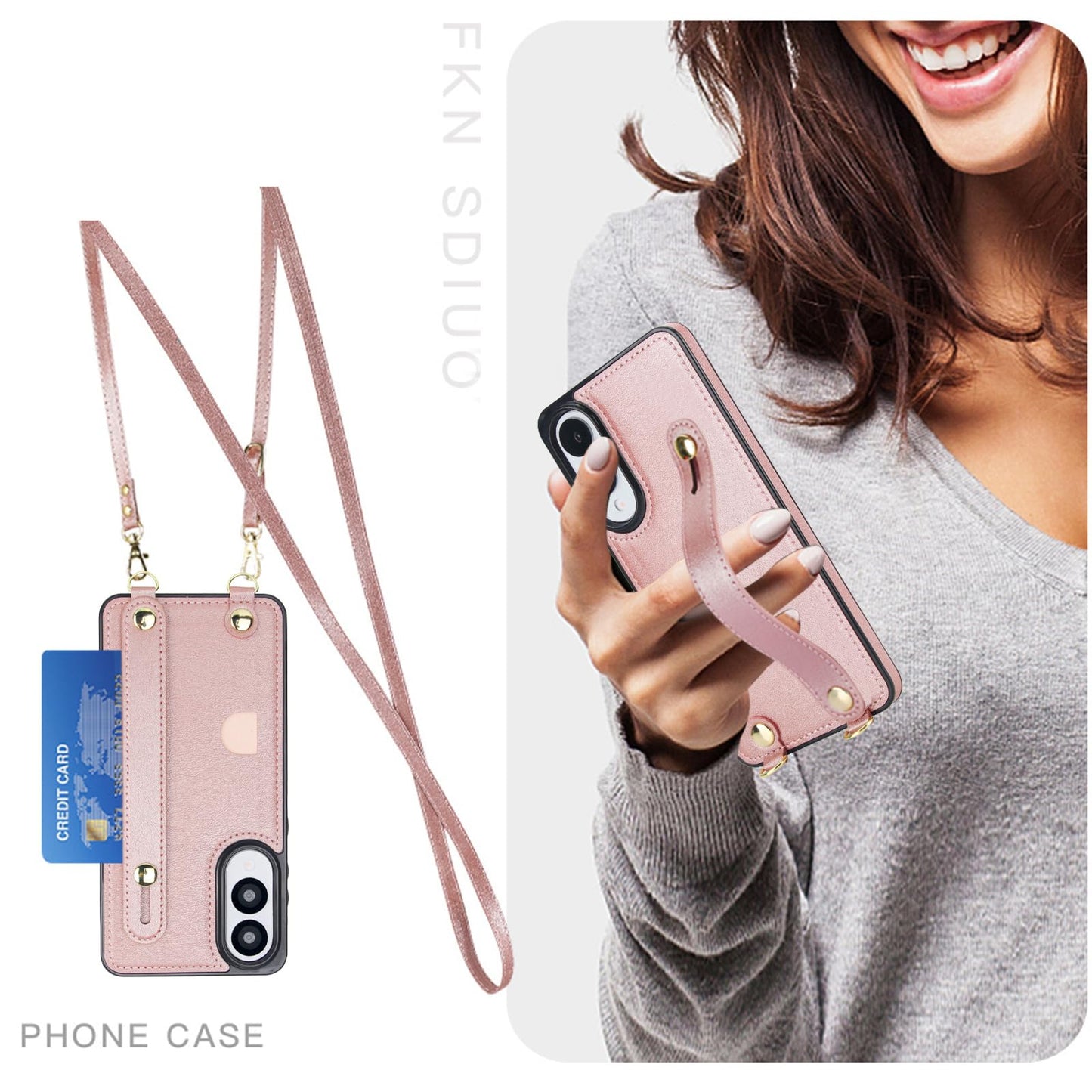 Ccsmall Crossbody Case For Samsung Galaxy S25 Edge With Card Slot Holder For Women, Removable Adjustable Shoulder Strap Lanyard
