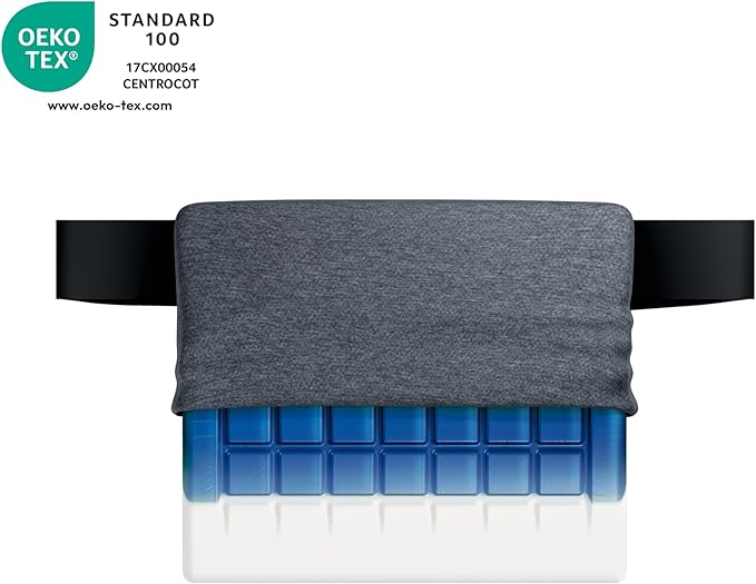 Technogel Lumbar Support Cushion – Cooling Gel Back Cushion for Office Chair, Car, Airplane – Sciatica & Lower Back Pain Relief – Ergonomic Support for Long Sitting, Office Workers, Drivers, Gamers