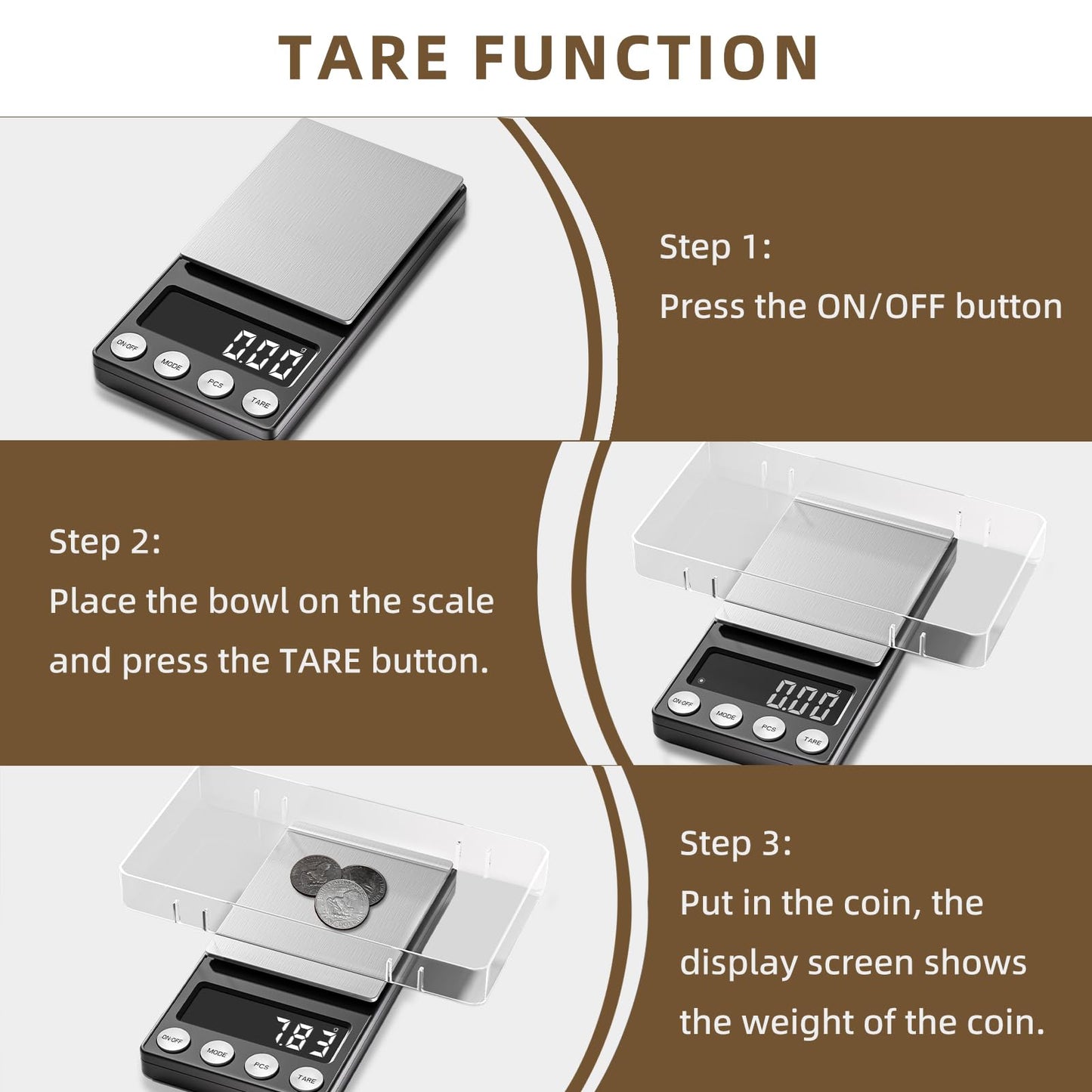 SKEAP Digital Coin Scale, Gram Scale 0.01g Accuracy for Coin Collectors, Bank Tellers and Home Use, Ideal Scale for Gold and Jewelry, 200g Capacity with Calibration Weight