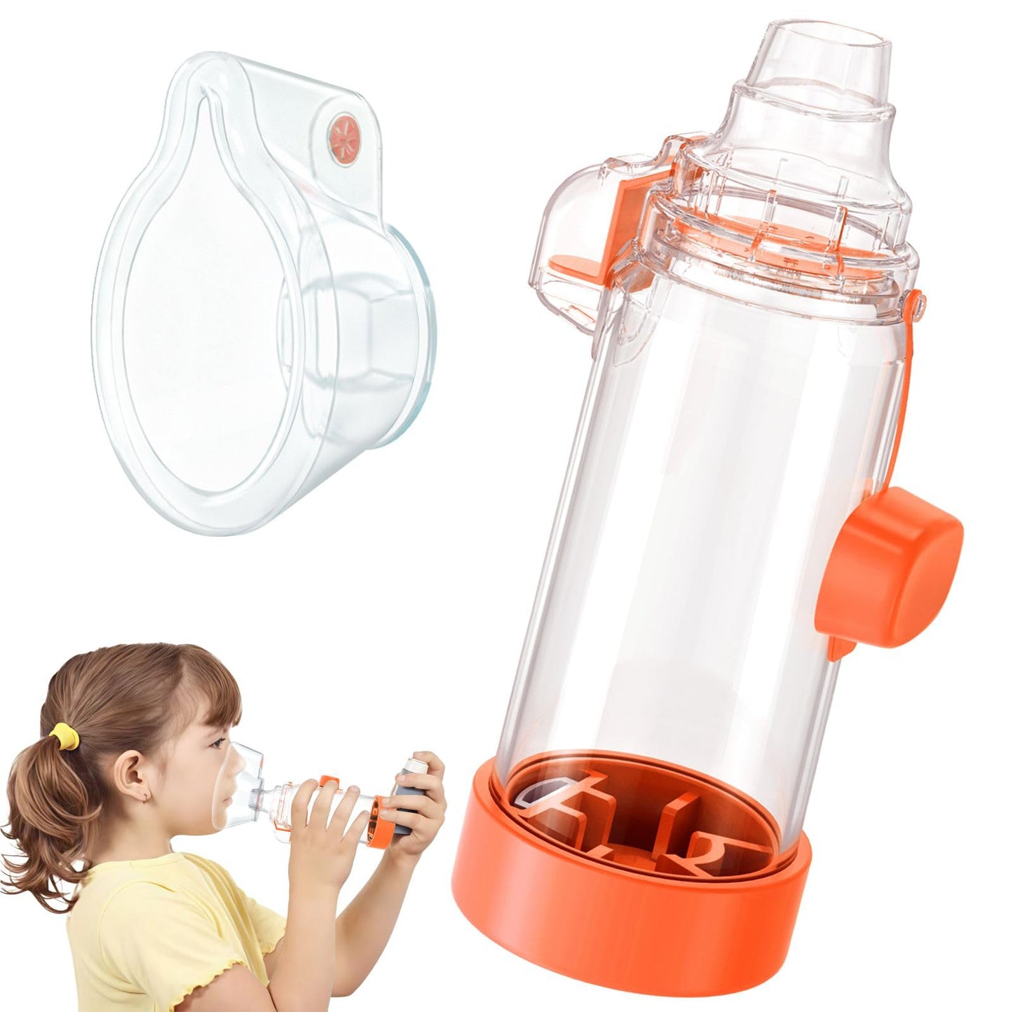 Ramixi Inhaler Spacer for Adult and Kids NESSI OTC SPACER (Orange/Kids)