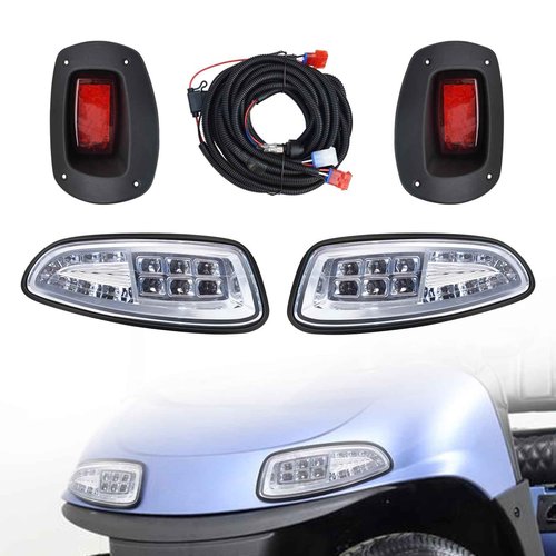 Orle Oko LED Head Tail Light Kit For EZGO RXV 2008-2015 Gas or Electric Golf Cart Models Replace 12V Front Rear Light Kit Assembly For EZGO RXV