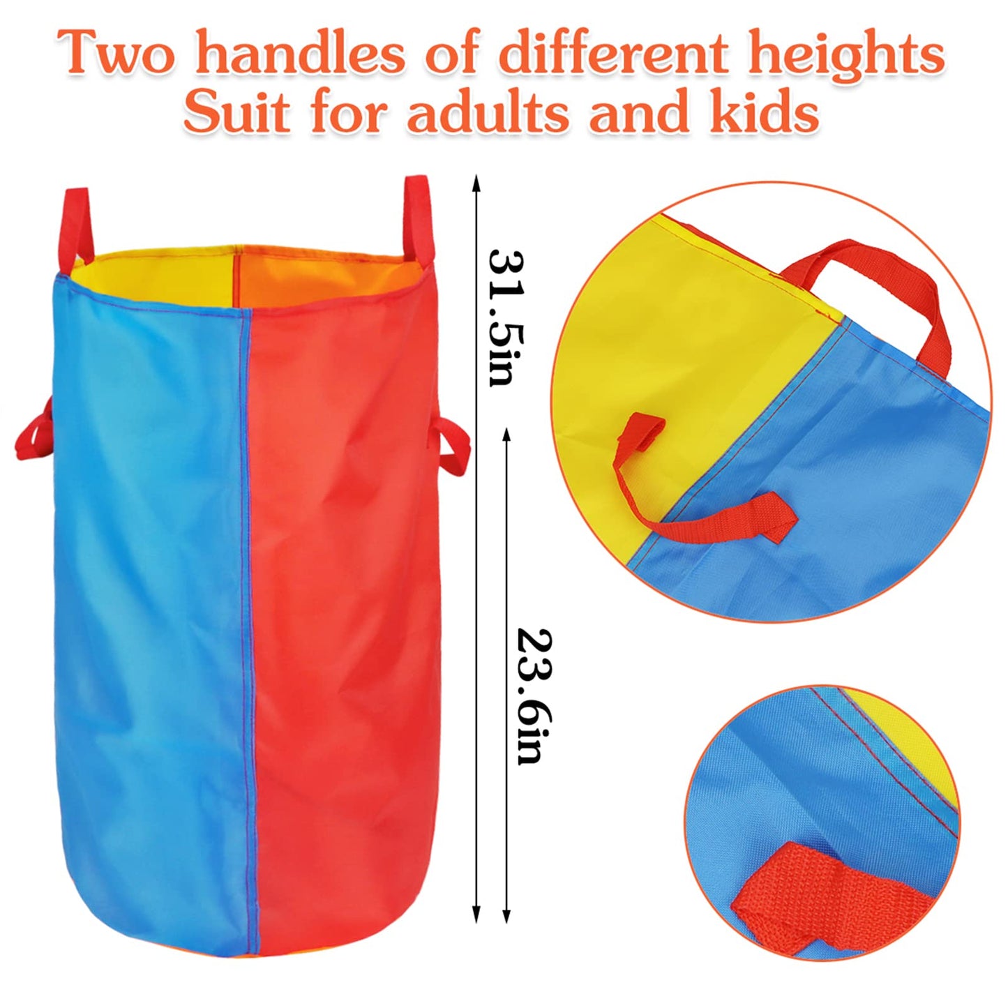 Dreampark Outdoor Games Potato Sack Race Bags for Kids Adults 4-10 Players, Carnival Birthday Party Easter Field Day Games Outside Lawn Yards Family Reunion Game 3 Legged and Egg Spoon Race