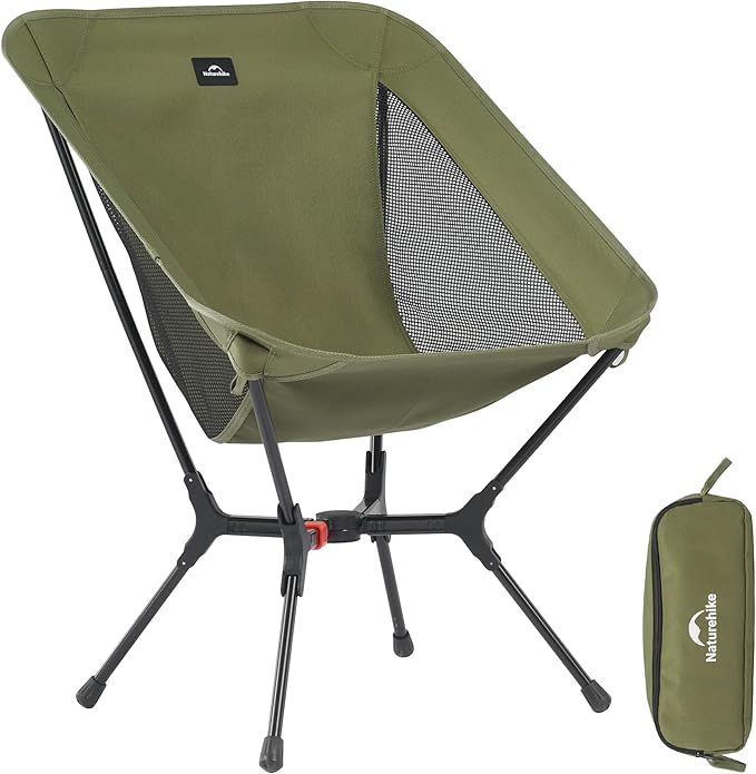 Naturehike YL01 Snap Camping Chair, 1 Second Setup Frame, 441lb Capacity, Portable Backpacking Chair with Storage Bag, Lig...
