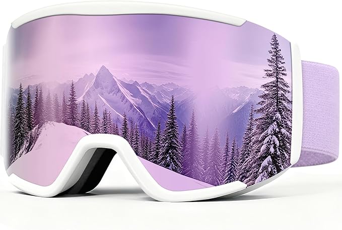 Ski Goggles for Men Women,Anti Fog UV Protection Snowboard Goggles for Adult & Youth,OTG Snow Skiing Goggles