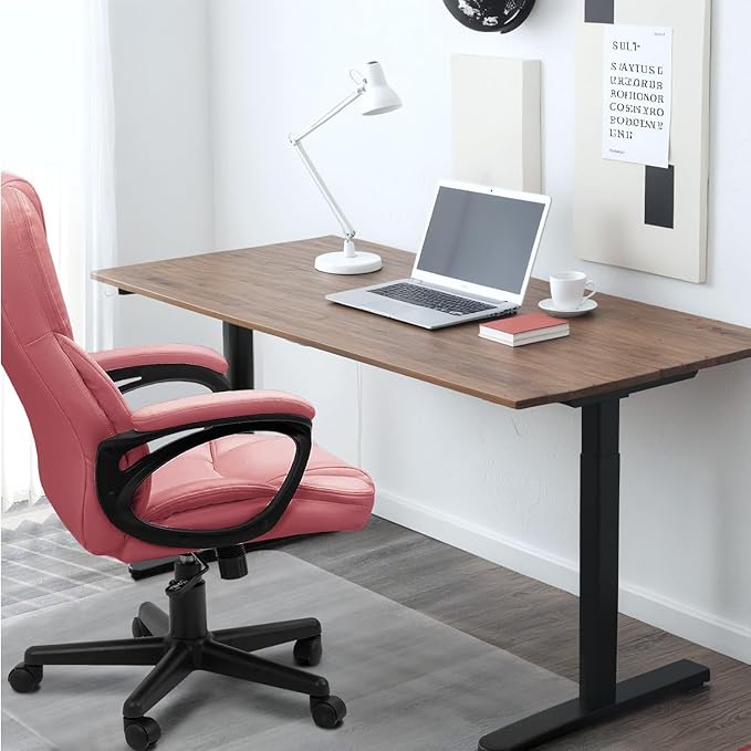 Furmax Office Executive Chair High Back Adjustable Managerial Home Desk Chair,Swivel Computer PU Leather Chair with Lumbar Support (Pink)