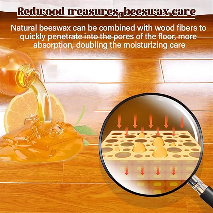 Natural Beeswax Orange Oil Wood Conditioner, Wood Polish Care Beeswax, Bees Wax Spray Furniture Polish, Natural Orange Oil Conditioner Spray for Floors (3)