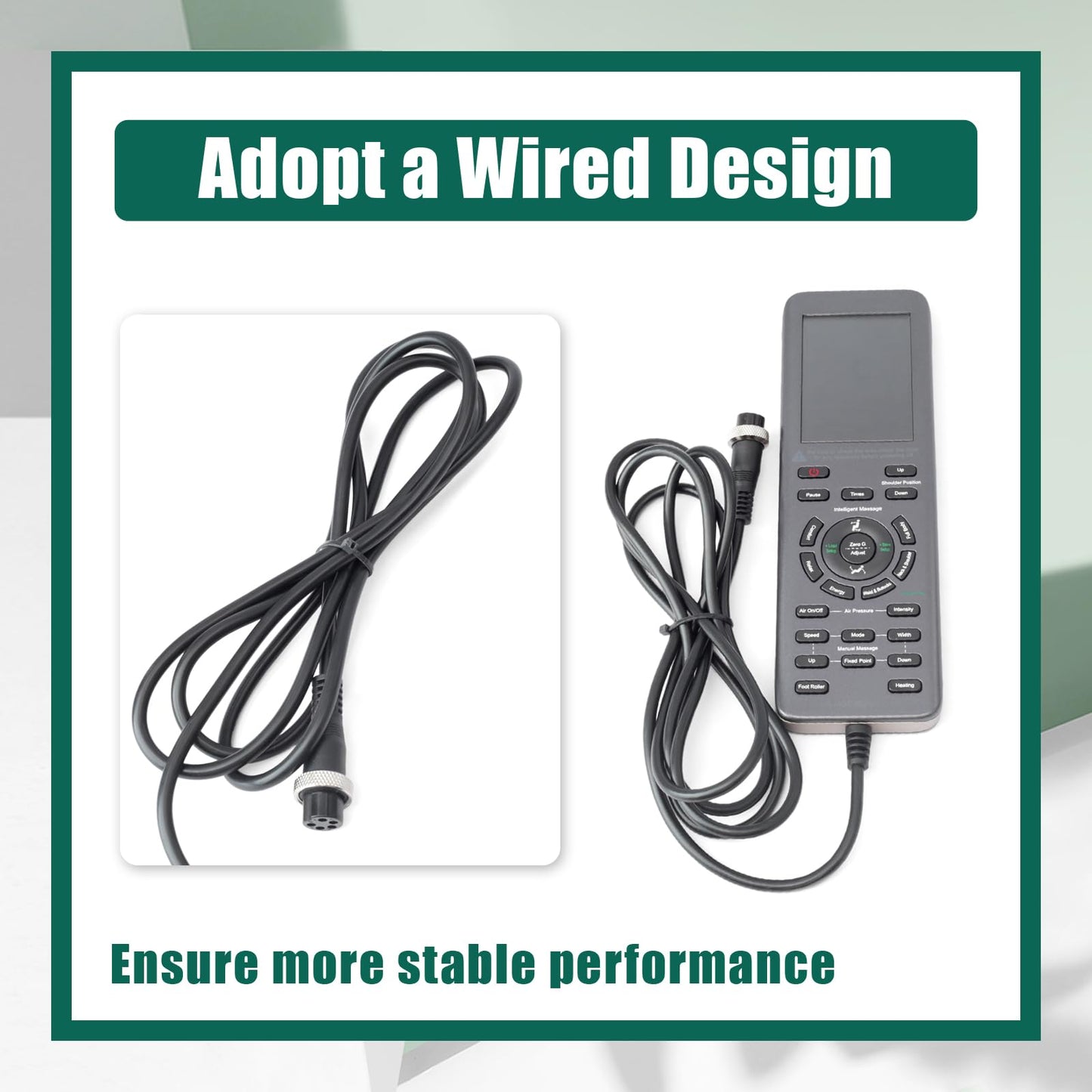 YUXIVCNE P-310100646-8 Remote Control Compatible with Insignia NS-MGC300BK1 NSMGC300BK1 NS-MGC300BN2 2D Zero Gravity Massage Recliner Chair, Replace P3101006468 Wired