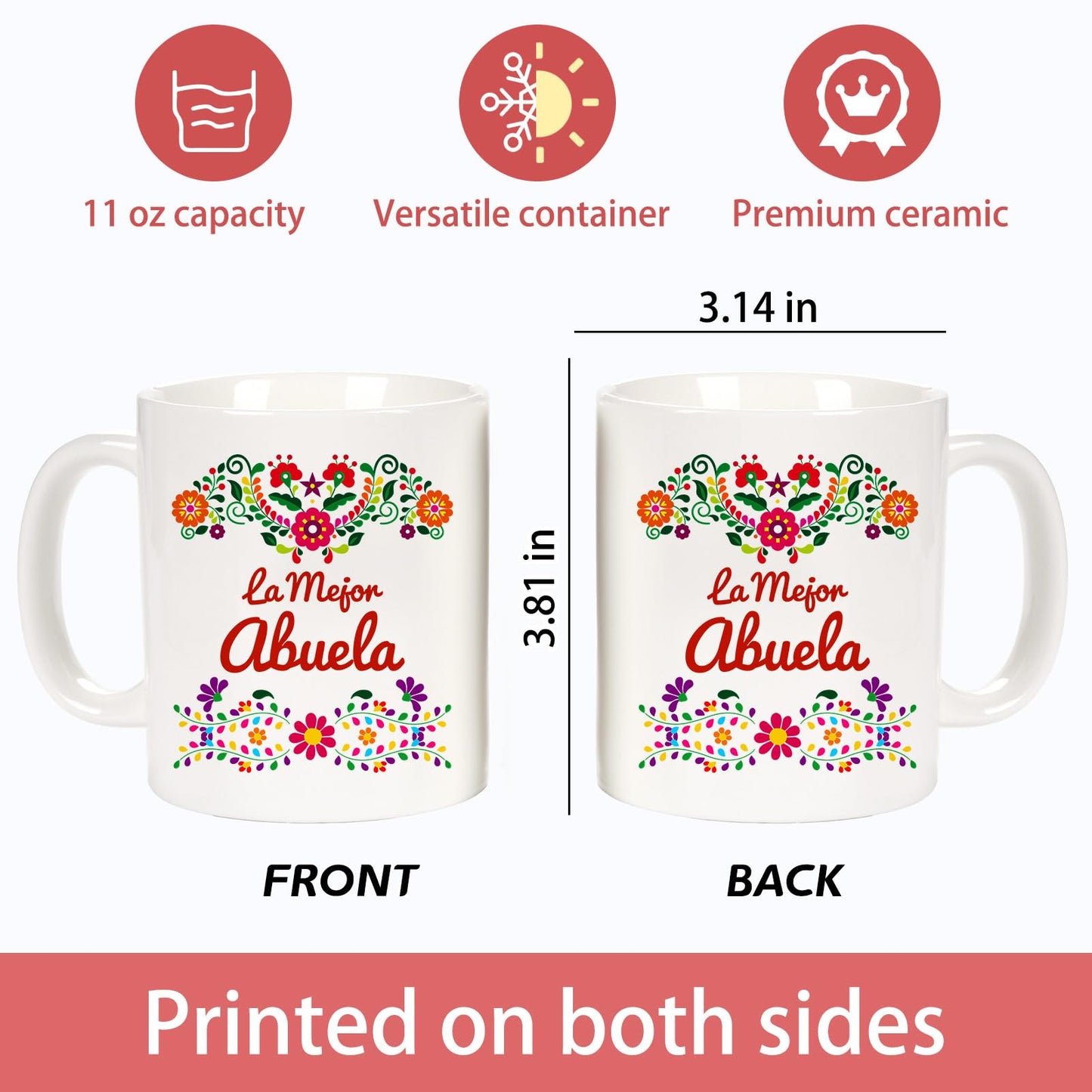 Breezy Valley Grandparents Gifts for Grandma Grandpa from Grandkids - Grandma and Grandpa Birthday Gifts, Regalos Para Abuela Abuelo Gifts In Spanish, Best Grandma Grandpa Coffee Mugs Cup