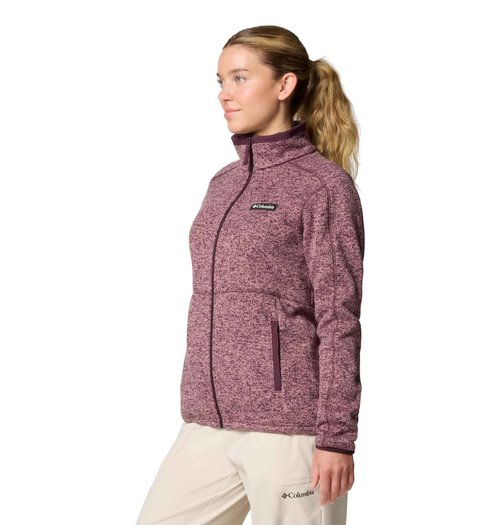Columbia Women's Sweater Weather Full Zip II, Moonvista/Fig Heather, X-Large