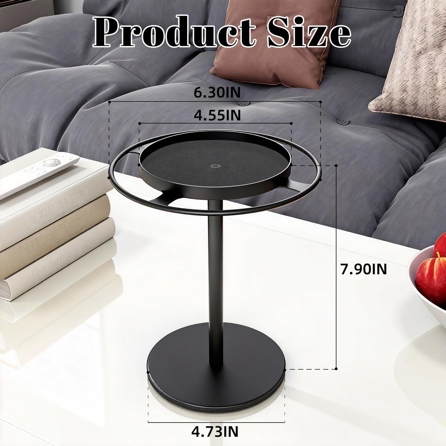 LSK Metal Sunglasses Organizer, Glasses Holder Stand with Storage Tray, Eyeglasses Holder with Anti-Slip Pads for Tabletop, Desk, Dresser, Matte Black
