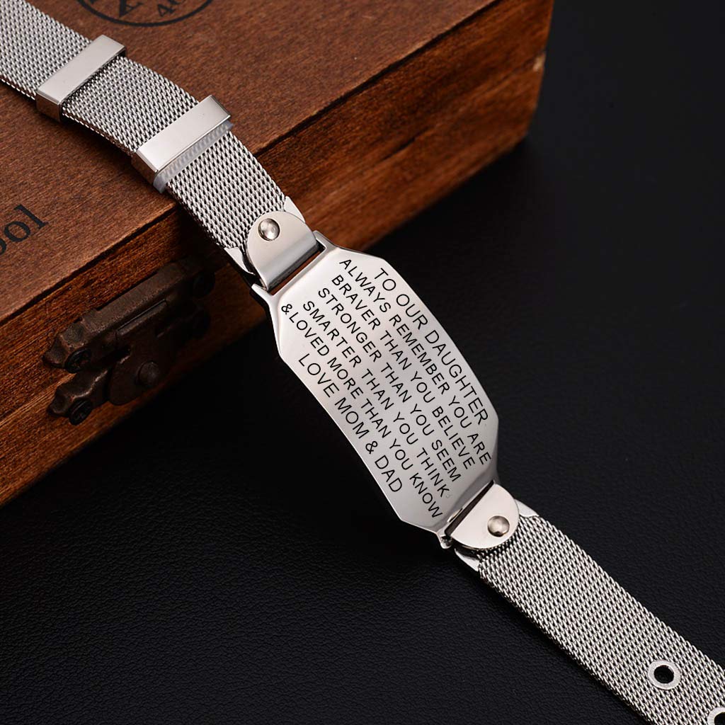 FALOGIJE To Our Daughter Gifts from Mom and Dad - 21st Birthday Gifts for Her Women, Inspirational Bracelet for Teen Daughter Christmas