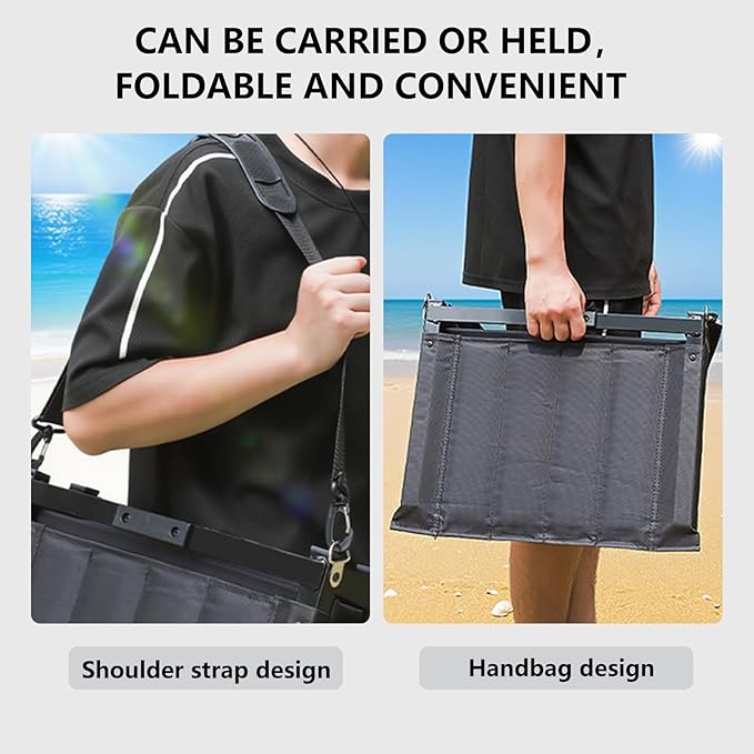 CHIQUERID Portable Stadium Seat with Back Support, Folding Bleacher Chair with Cushion, Cup Holders, Storage Pockets & Shoulder Strap – Ideal for Sports Events, Camping & Picnics (Black)