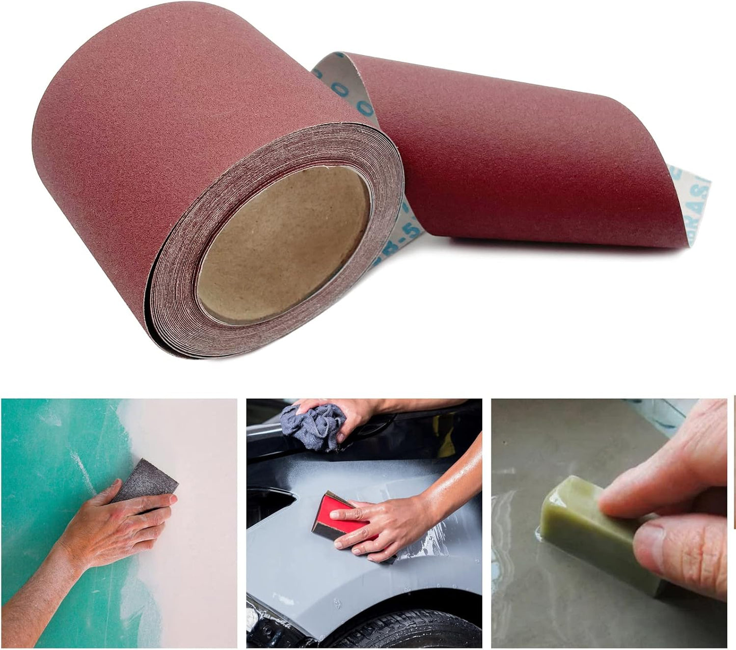180 Grit Emery Cloth Roll, 4.5 Inch Wide 32.8 Ft Long (Equals 1/4 Sheet Sandpaper 71 Pcs) Abrasive Sandpaper Rolls for Metal Automotive Wood Furniture Sanding Paper Drum Palm Sander (180 Grit)
